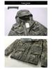 Мужская камуфляжная куртка средней длины с капюшоном в стиле амекадзи с множеством карманов