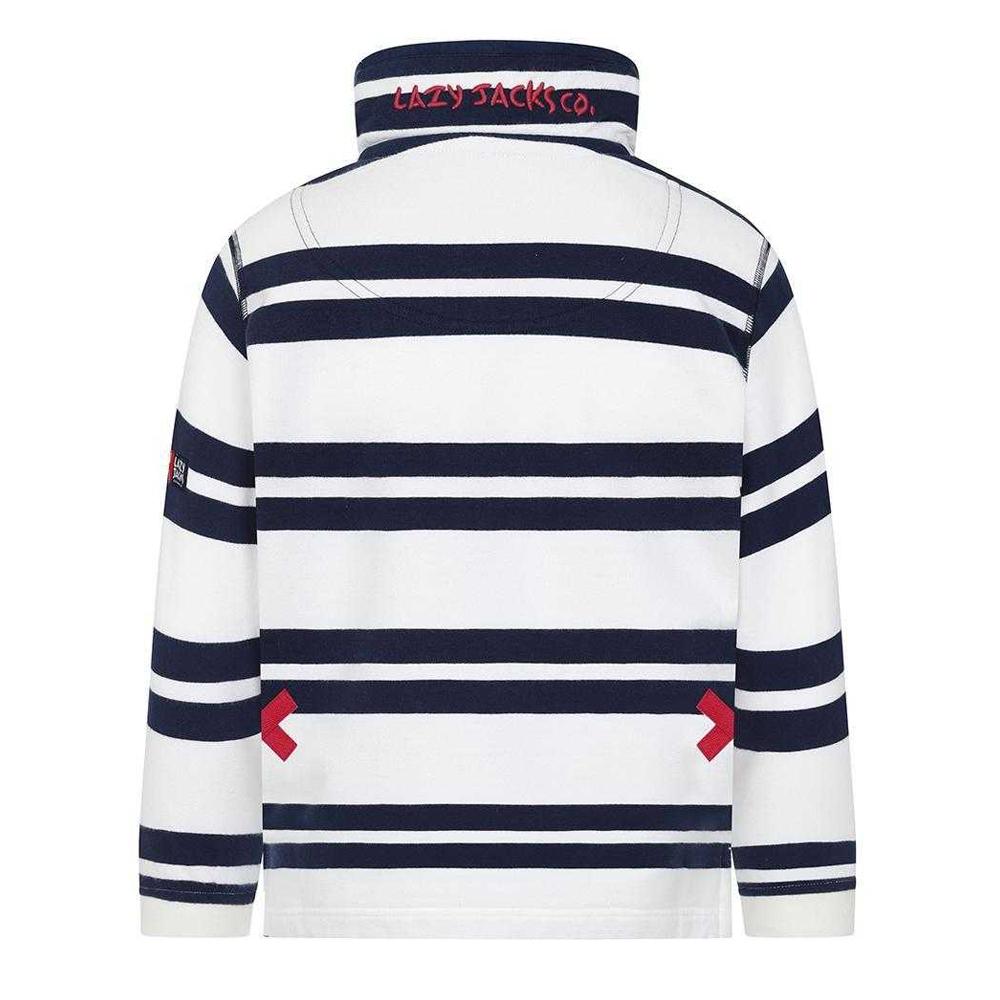 Lazy Jacks Boys Striped Quarter Zip Sweatshirt