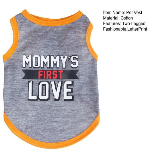 Жилет для домашних животных, двуногая одежда, модный моющийся с буквенным принтом, стильный милый дизайн, жилет для домашних животных, аксессуары для домашних животных