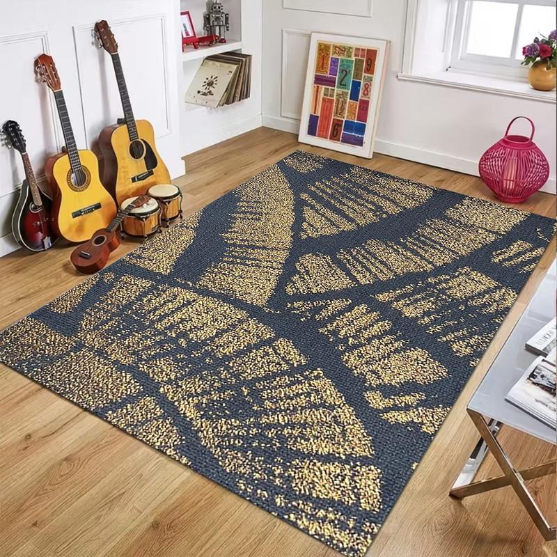 Bohemian Brushstroke Gradient Rug, Contemporary Textured Floor Carpet for Living Room Bedroom, Durable Non-Slip Washable Mat