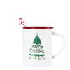 Рождественская кружка Рождественская керамическая чашка Сувенирная чашка для воды Домашняя офисная кофейная чашка с крышкой Ложка