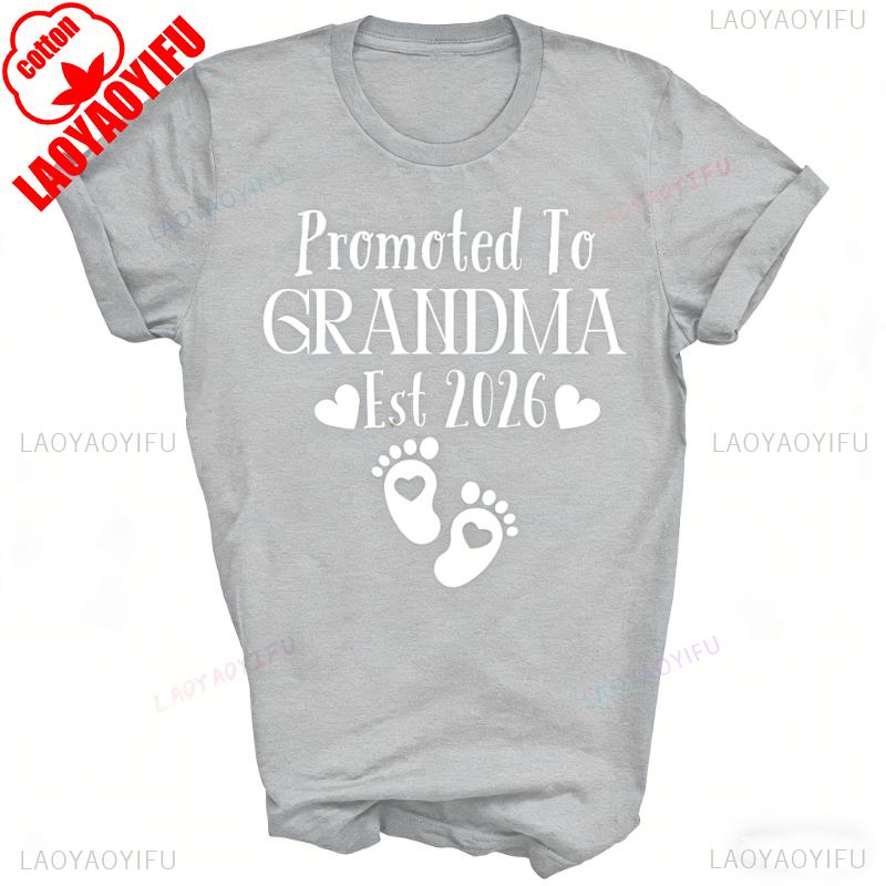 Funy Shirts Grandma Est 2026 Unisex Shirt Gift Simple Letters Graphic Tshirts Commuter Allmatch Casual Tops Tee Shirt Short Tee