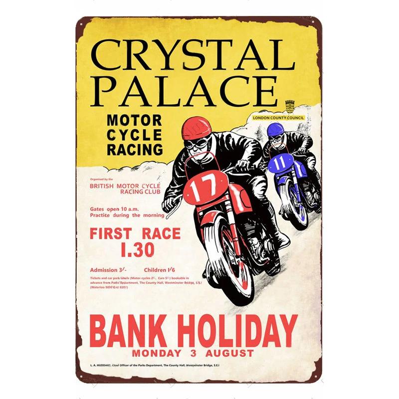 Motorcycle Rider Classic Sports Racing Tin Sign Vintage Metal Poster Decor Man Cave Garage Wall Signs Art Plaques Tin Plate Sign