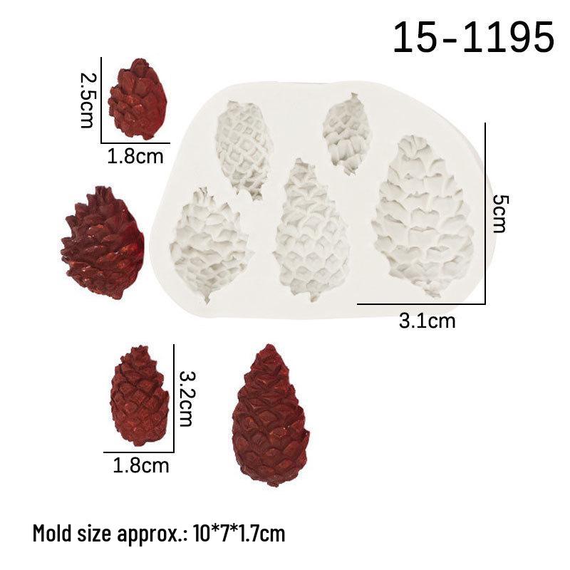 Christmas Pinecone Fondant Silicone Mold for Cake Decoration and Chocolate Baking