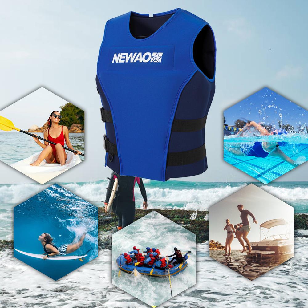 Adults Life Jacket Neoprene Safety Life Vest Float Suit for Kayaking Fishing Surfing Canoeing Sailing Water Ski