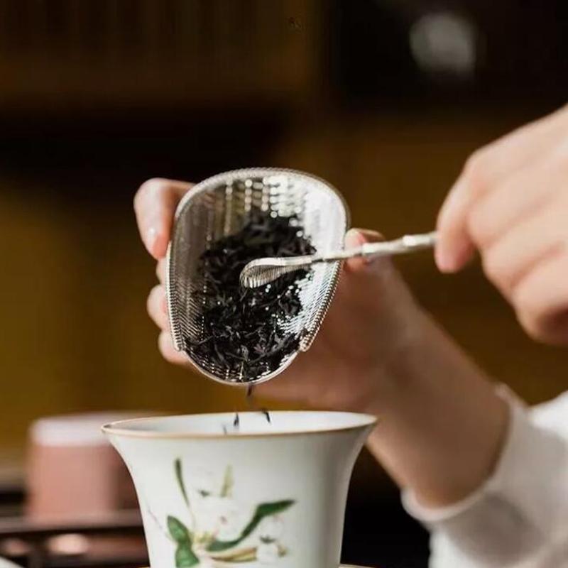 2Pcs Alloy Weaving Chaze Tea Shovel Set Handmade Coffee Bean Taking Tools Traditional Kung Fu Tea-Scoop Accessories Tea Ceremony