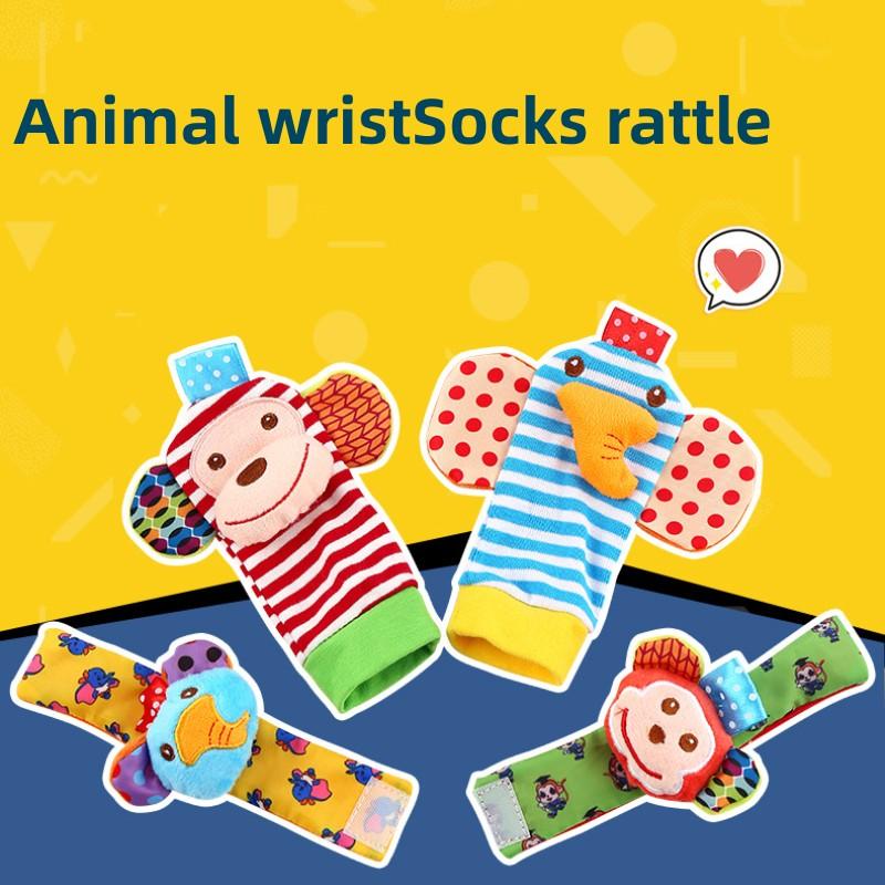 Детский костюм-носок на запястье Игрушки для раннего развития Детские игрушки Спутник просвещения для роста младенцев Погремушка на запястье с изображением животных из мультфильмов