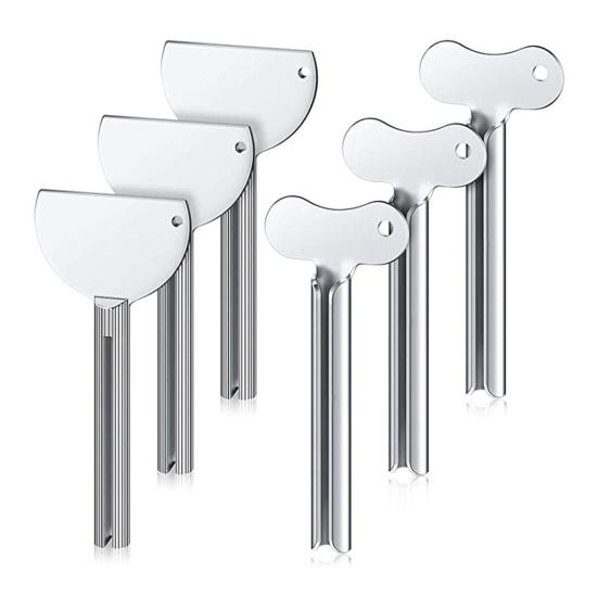 Выдавливатель зубной пасты Металлический выдавливатель тюбиков Нержавеющая сталь Форма ключа Ручной ролик для зубной пасты Портативный отжим для тюбиков для краски, крема для волос, косметики