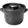 Banko Ware Earthenware Rice Black 20cm Microwave Made In Product Number 18816 Cooker, 2-cup Capacity, Glaze, Diameter, Safe, Heat-Resistant Ceramic,