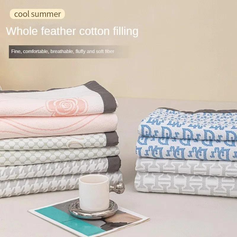 Новое трехслойное вязаное хлопковое летнее одеяло-полотенце, которое можно стирать в машине, проветриваемый чехол