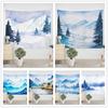 Chinese Ink Landscape Tapestry Wall Hanging Home Decor Curtain Spread Covers Cloth Blanket Sunset Beach View Giant Cloth Poster Picture