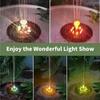 Fountain Light 7 Colors LED Light Solar Fountain Light Rotating Fountain 3W 6 Nozzle Water Pump Outdoor Bird Bath Garden