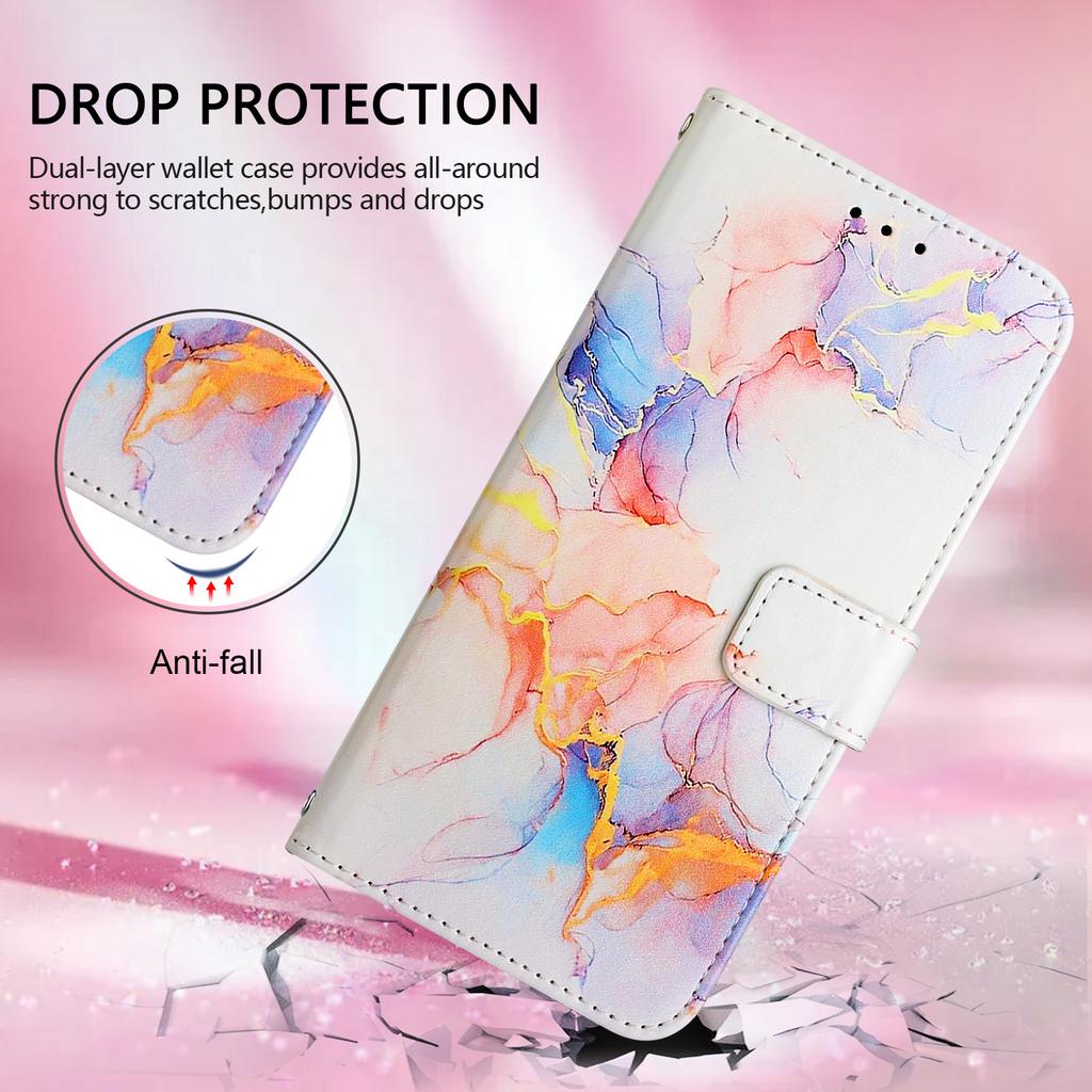 Iridescent Flowing-Watercolor Pattern PU Leather Magnetic Shockproof Case for iPhone,Samsung,Huawei,Xiaomi,vivo,Oppo,Moto,Tecno,TCL,Infinix,itel.More