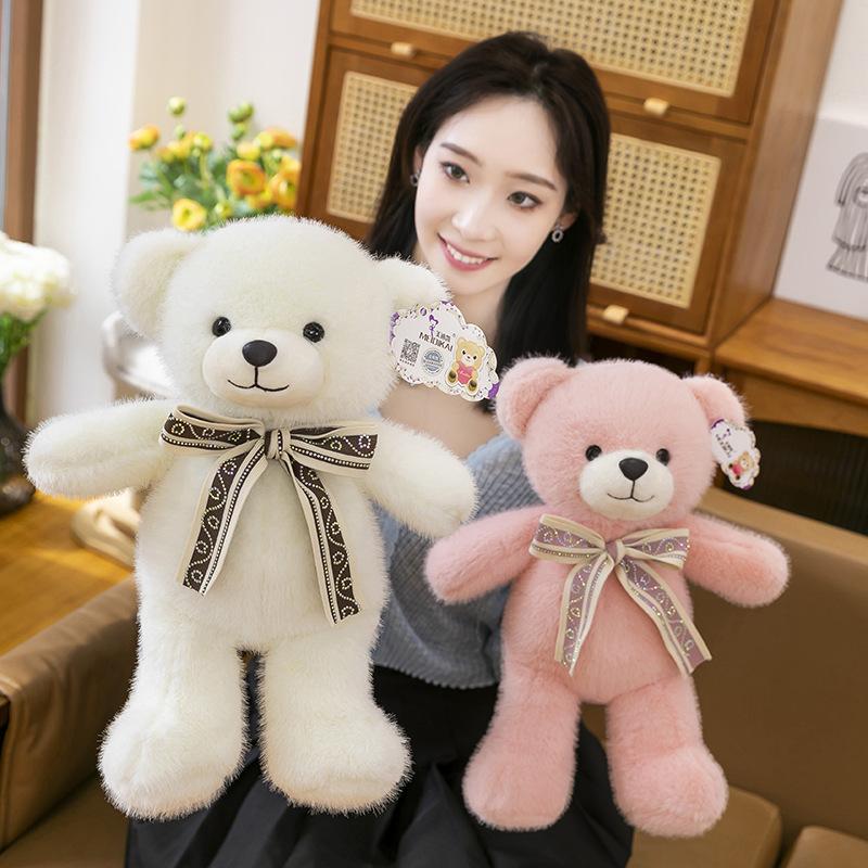 Новая плюшевая игрушка Медведь с галстуком-бабочкой Сердце девочки Сопровождающий плюшевый мишка Подарок на день рождения Медведь для обнимания