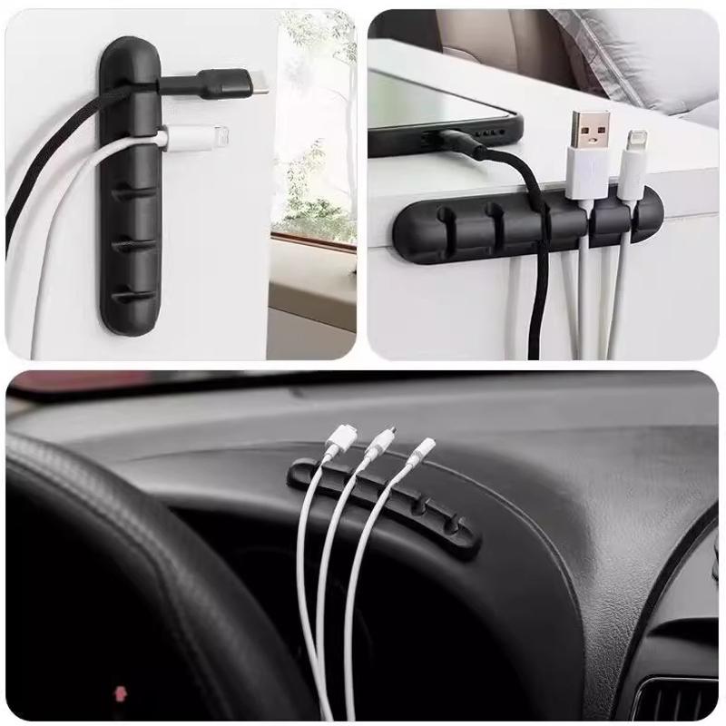 Силиконовый USB-кабель-органайзер WV, намотчик кабеля, зажимы для организации порядка на рабочем столе, держатель для кабеля мыши, наушников, органайзер для проводов