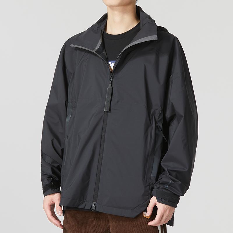 Adidas C MysShelter RRL Полосатая куртка на молнии с логотипом и съемным капюшоном Куртка унисекс черного цвета HG6039