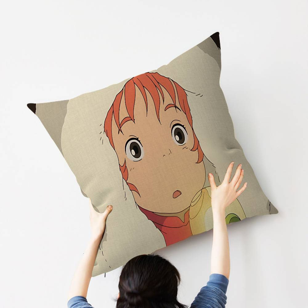 Наволочка для подушки с изображением аниме «P-Ponyo on T-The C-Cliff», декоративная подушка для дивана, домашний декор.