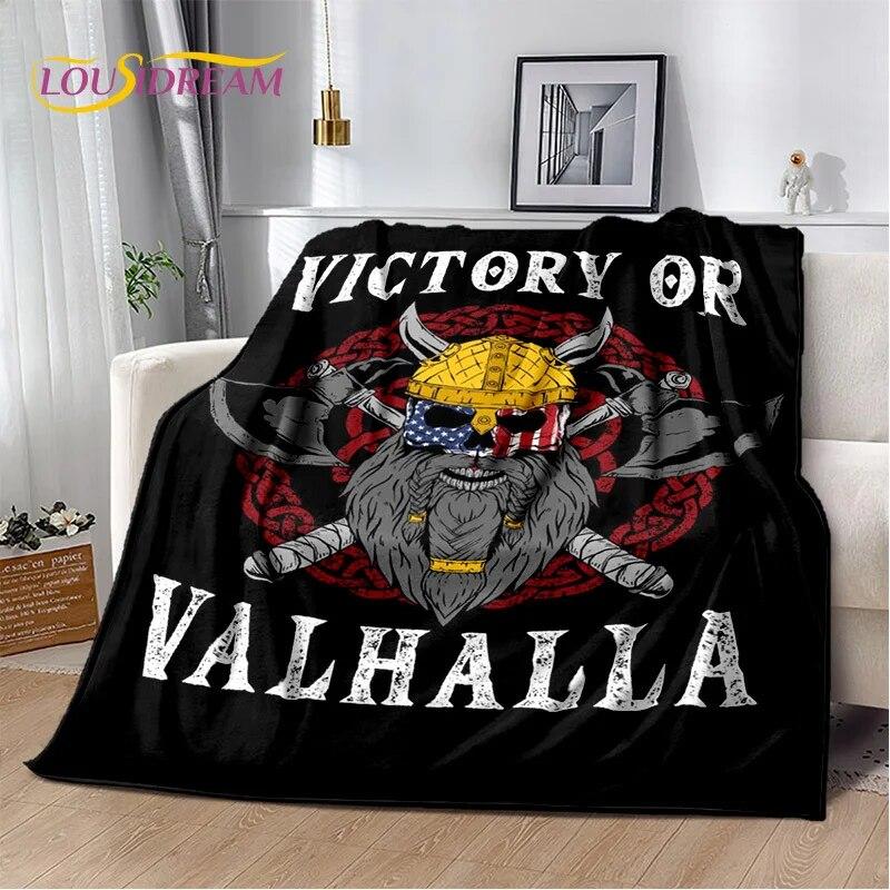 3D Viking Odin Valhalla Nordic Mythology Symbols Blanket,Soft Throw Blanket for Home Bedroom Bed Sofa Picnic Office Travel Cover