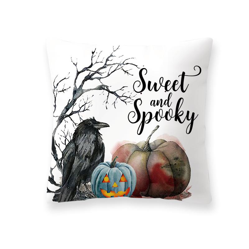 Хэллоуин Тыква Мультяшная Наволочка Праздничная Домашняя Диван Прикроватная Прикроватная Удобная Дышащая Наволочка