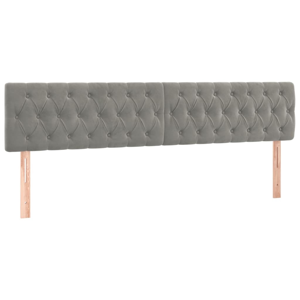 vidaXL Kopfteile Hellgrau 180x7x78/88 cm Samt