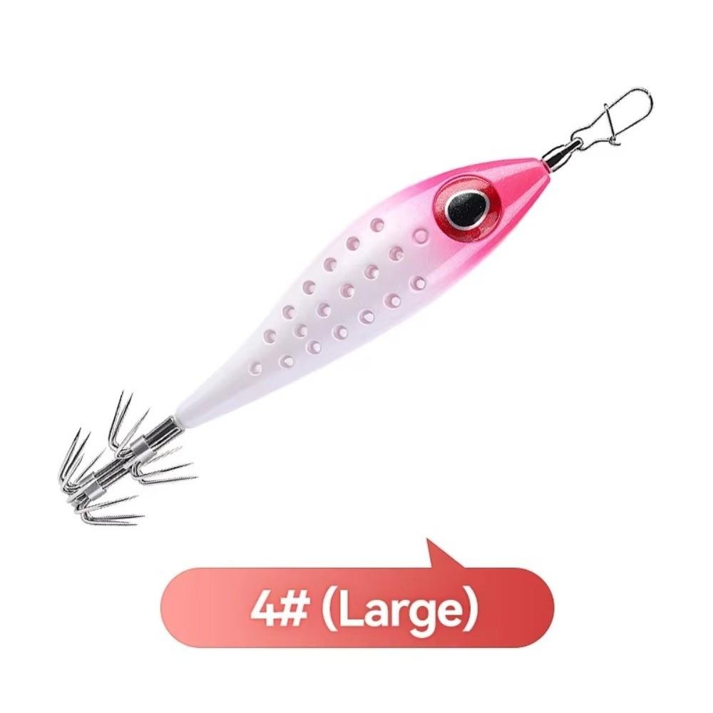 LED Lighted LED Squid Bait Thicken Double-Layer Squid Lures Glow Fishing Lures Boat Fishing