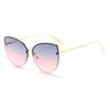 New Fashion Sun Protection Trendy Sunglasses For Women With Boundless Frame Street Pography Metal Sunglasses 399
