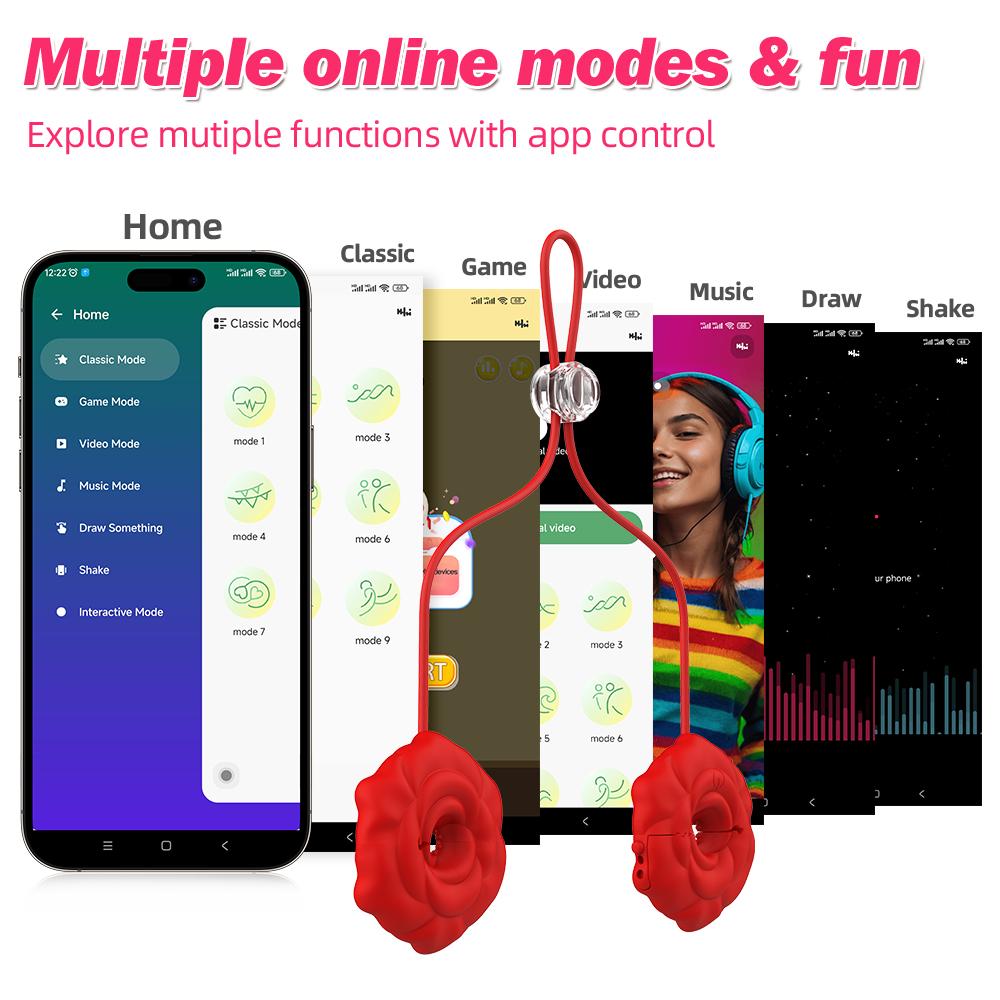 Вибратор для сосков для женщин Управление приложением Массаж груди Зажимы Стимуляция клитора Мастурбатор Секс-игрушка для женщин Взрослый 18+