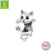 Yinziyun Серебро S925 Кошка DIY Браслет Бусины - Милый Шарм Животное (BSC208)