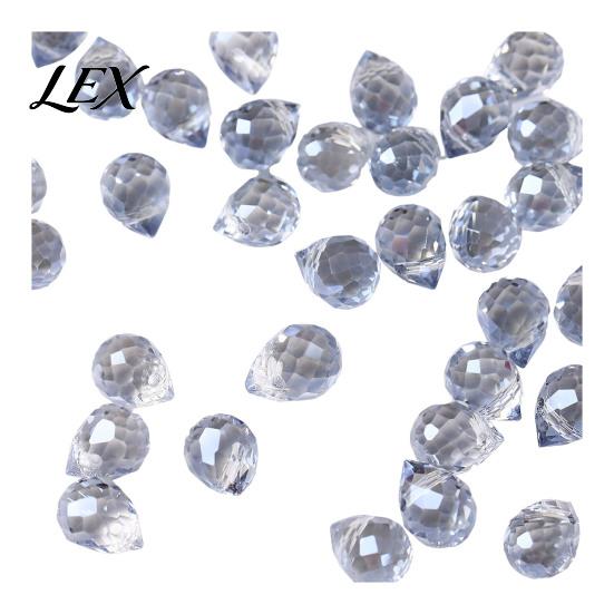 Crystal Beads for Ornaments Faceted Teardrop Glass Beads, Water Drop Loose Spacer Top Drilled DIY Earring Necklace Components Sun Catcher, Bracelet