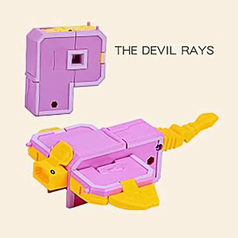 Новые обучающие игрушки 26 букв Изучаемые слова Трансформируемые Собираемые Роботы Алфавитные игрушки Для детей Подарки Учись Играй Робот-игрушка