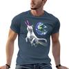 Laser Cat In Space Cat Astronaut In Front Of Planet Earth Tshirt Basic Lightweight Short Sleeve Tee
