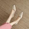 Thick Heel Low Heel Mary Jane Shoes Women's Pointed Head Shallow Mouth Commuting Versatile 2025 Spring and Autumn Versatile Soft Leather Small Leather