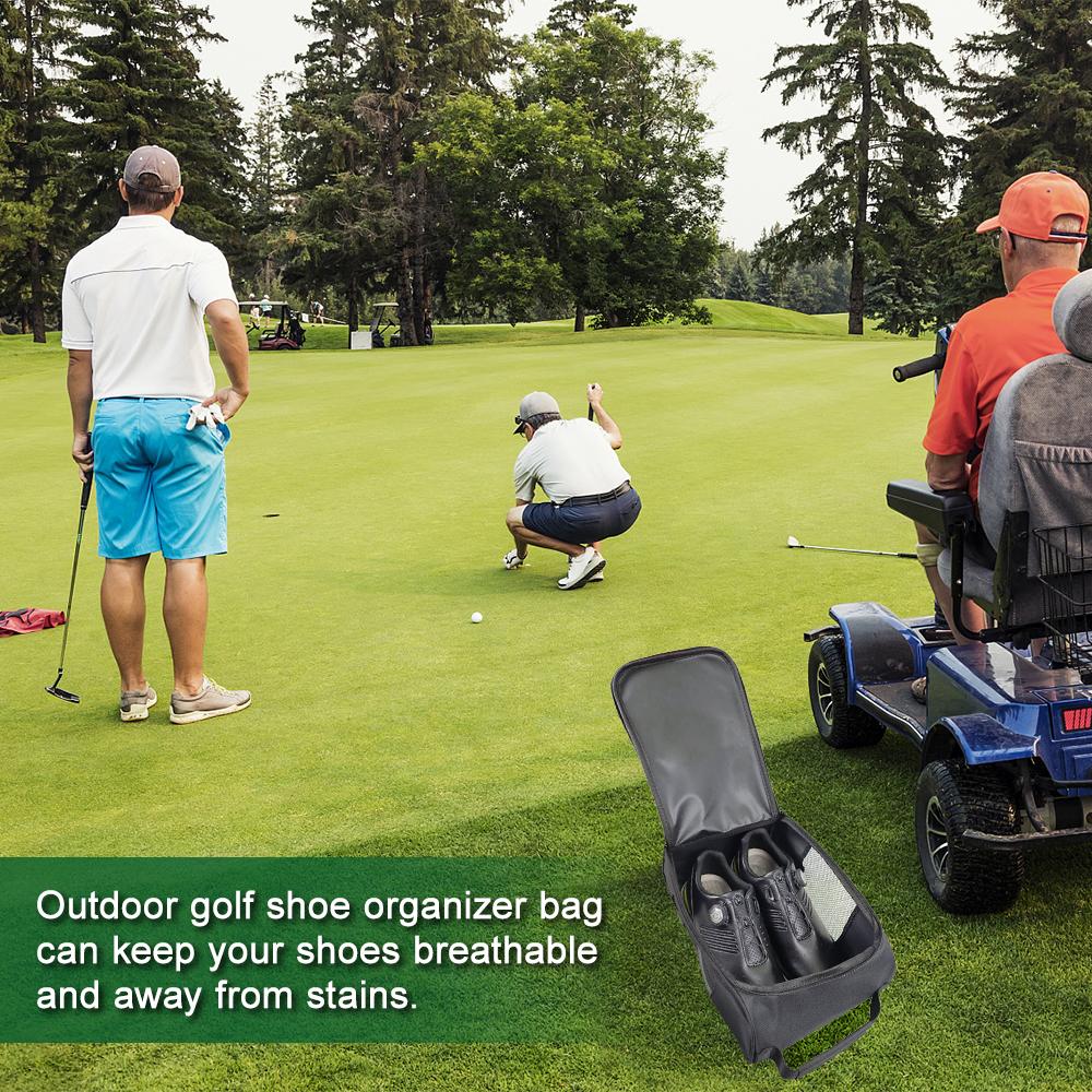 Ткань Оксфорд, сумка для обуви для гольфа, дышащая сумка для хранения кроссовок, органайзер для кроссовок для гольфа на молнии