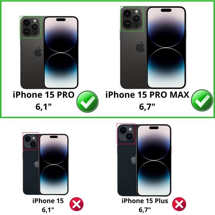 Защита камеры - Phonillico® - iPhone 15 PRO / PRO MAX - Закаленное стекло - Набор из 2 штук - Устойчив к царапинам