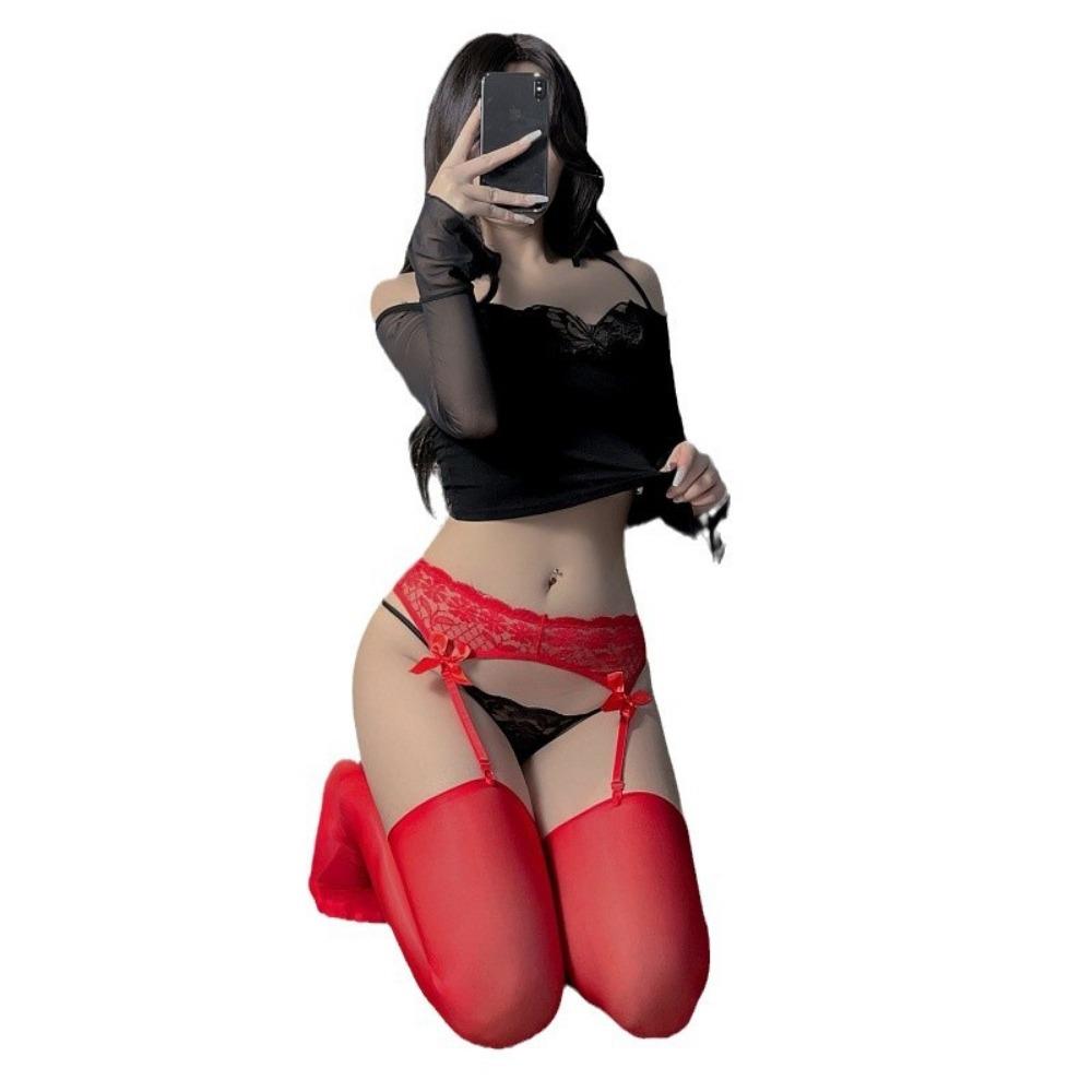 Европейские и американские подтяжки сексуальное нижнее белье сексуальные интегрированные прозрачные кружевные чулки