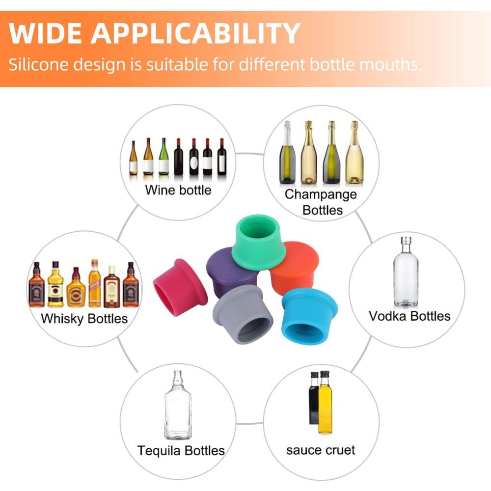Силиконовая пробка для вина, Замена пробки, Уплотнитель для винной бутылки, Многоразовая крышка для пивной бутылки, Сохранитель вина, Подарок для вина - Легко чистить