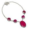 Ruby(Simulated) Gemstone 925 Sterling Silver Jewelry Necklace 18"