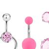 5 Pieces Belly Button Rings Navel Barbell 10mm Short Fashion Stainless Steel Zircon 1.6mm for Women