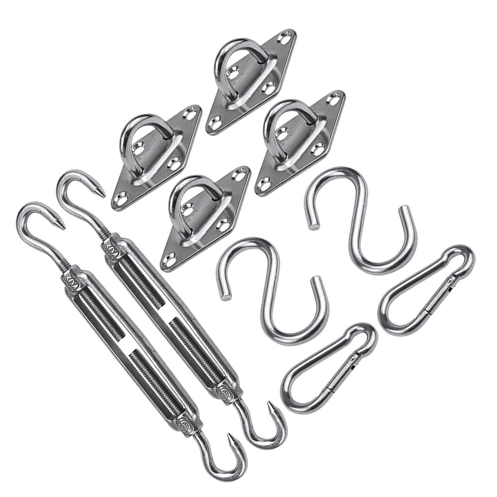 Shade Sail Hardware Kit 304 Stainless Steel S Hook M6 Fastener Set for Awning Sunshade