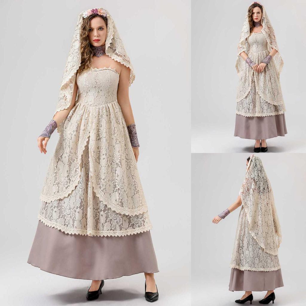 Ladies Vintage Dress Up Costume Abaya Dress Fancy Dress Party Cosplay Costume