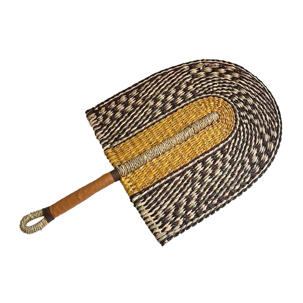 Веер из водорослей, плетеный вручную, скандинавские африканские элементы, веер, портативный, прочный, ручной, соломенный веер для украшения стены на вечеринку