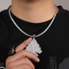 Men's Zircon Christmas Tree Hip-Hop Pendant Necklace - European & American Trendy High-End Jewelry