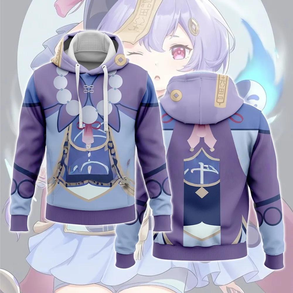 Худи для косплея Genshin Impact с 3D-принтом, мужские и женские, повседневные, модные, оверсайз, толстовки, худи, мужские пуловеры, спортивный костюм