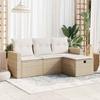 VidaXL Garden Lounge Set with Cushions 4 Pcs Beige Braided Resin 3325354