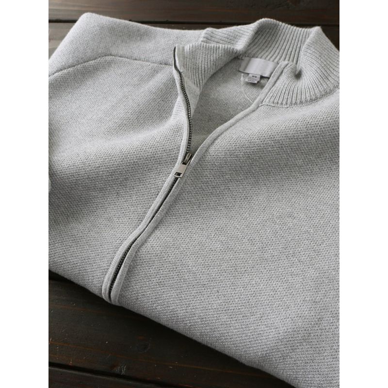 Foreign Trade Original Order Balance Cargo with Logo Cut off Fall and Winter New Arrival Men Pure Cotton Casual Cardigan Knitting Sweater Outwear