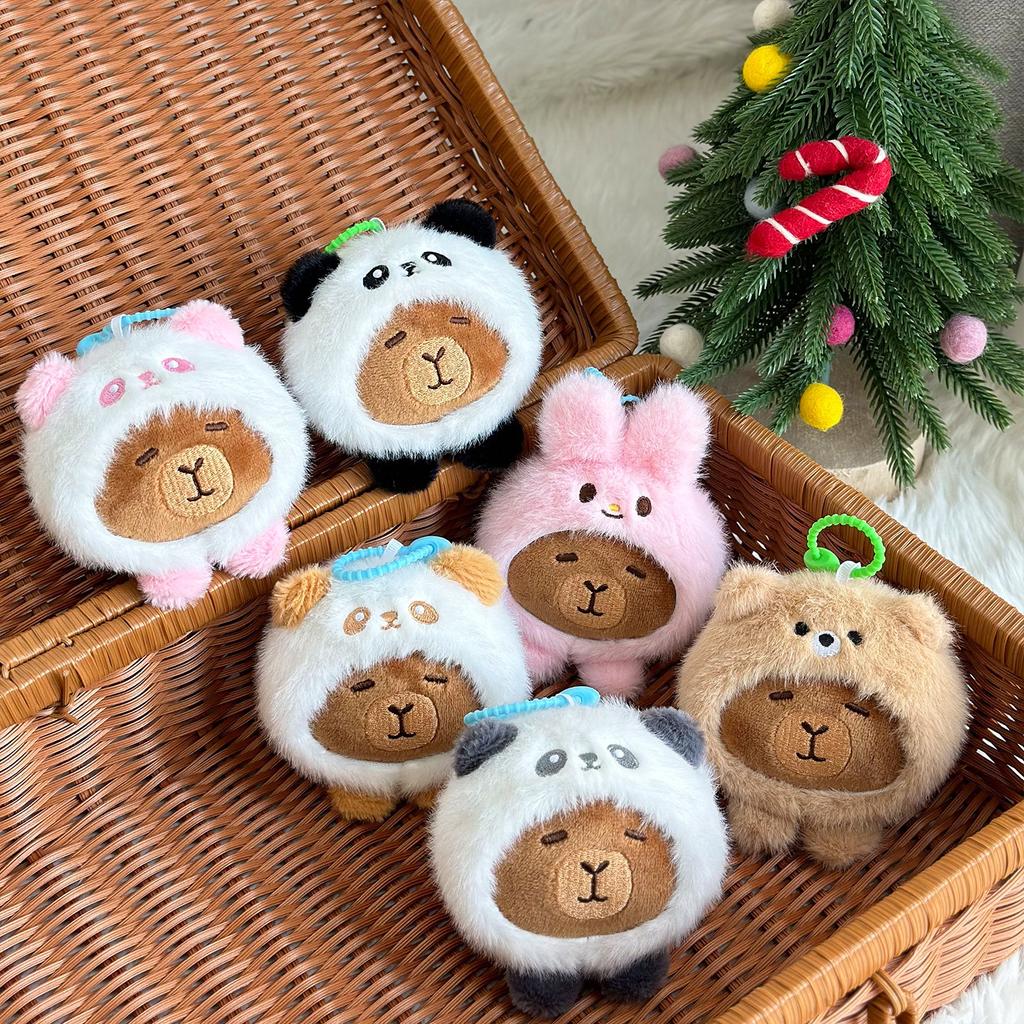 Капибала плюшевый кулон, милая кукла-капибар, тряпичная кукла, брелок, 4-дюймовая кукла-захват