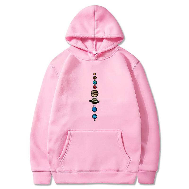 Men's And Women's Long Sleeves Planets Colour Male Pullover Universe Solar System Pattern Sweatshirts Mens Sports Hoodies