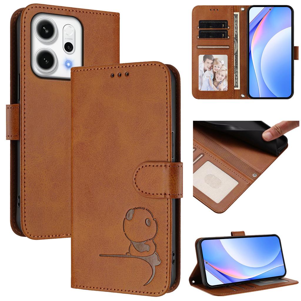 Мультяшный чехол с пандой для OPPO Reno 11 12 13 14 10 8 Pro reno 14f 13F 11F 12F S Чехлы Кожаный кошелек Чехол-книжка Кобура для мобильного телефона