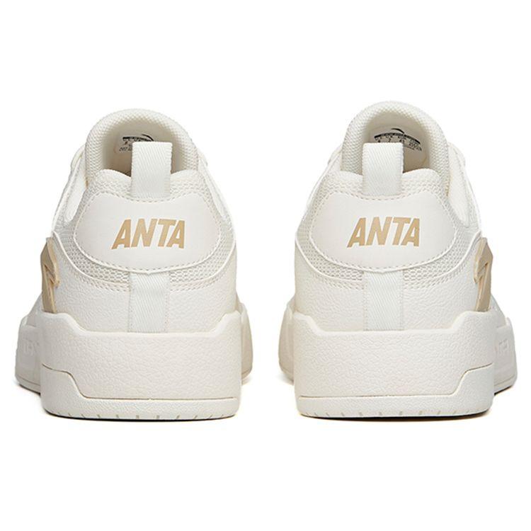 Anta Серия Lifestyle Нескользящие Износостойкие Низкие Кеды для Скейтборда Мужские Кроссовки Белый Коричневый 912138005-3