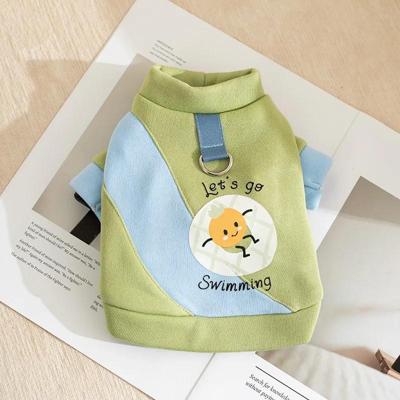 Милый маленький пингвин, полосатый ремешок, осенне-зимний худи для собаки на двух ногах, кошачий тонкий вельветовый питомец, одежда для тедди, худи для собаки